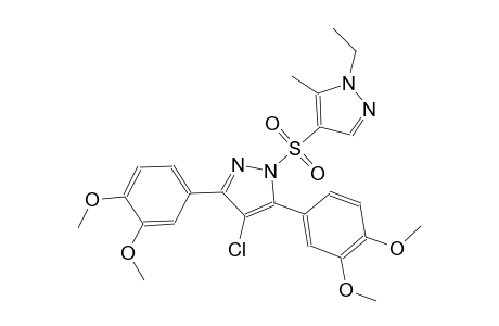 4-chloro-3,5-bis(3,4-dimethoxyphenyl)-1-[(1-ethyl-5-methyl-1H-pyrazol-4-yl)sulfonyl]-1H-pyrazole