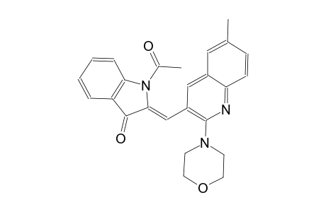 (2Z)-1-acetyl-2-{[6-methyl-2-(4-morpholinyl)-3-quinolinyl]methylene}-1,2-dihydro-3H-indol-3-one