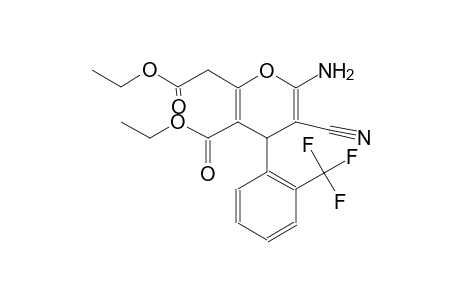 ethyl 6-amino-5-cyano-2-(2-ethoxy-2-oxoethyl)-4-[2-(trifluoromethyl)phenyl]-4H-pyran-3-carboxylate