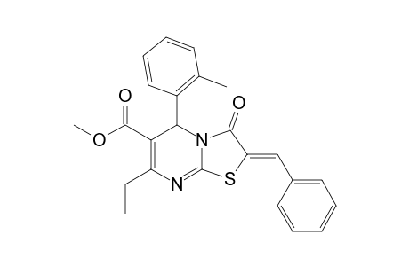 METHYL-2-BENZYLIDENE-7-ETHYL-3-OXO-5-(2-METHYLPHENYL)-2,3-DIHYDRO-5H-THIAZOLO-[3,2-A]-PYRIMIDINE-6-CARBOXYLATE
