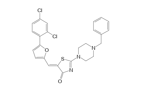 (5Z)-2-(4-benzyl-1-piperazinyl)-5-{[5-(2,4-dichlorophenyl)-2-furyl]methylene}-1,3-thiazol-4(5H)-one