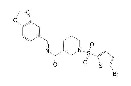 N-(1,3-benzodioxol-5-ylmethyl)-1-[(5-bromo-2-thienyl)sulfonyl]-3-piperidinecarboxamide