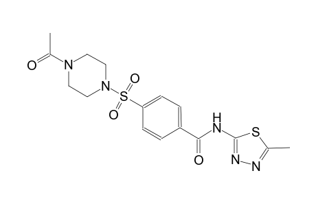 benzamide, 4-[(4-acetyl-1-piperazinyl)sulfonyl]-N-(5-methyl-1,3,4-thiadiazol-2-yl)-