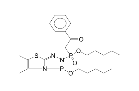 2-PENTOXY(BENZOYLMETHYL)PHOSPHORYL-3-PENTOXY-5,6-DIMETHYLTHIAZOLO[2,3-D]-1,2-DIHYDRO-1,2,4,3-TRIAZAPHOSPHOLE