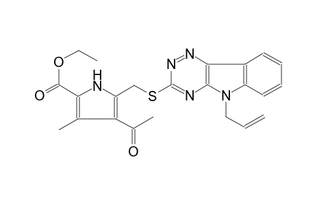 ethyl 4-acetyl-5-{[(5-allyl-5H-[1,2,4]triazino[5,6-b]indol-3-yl)sulfanyl]methyl}-3-methyl-1H-pyrrole-2-carboxylate