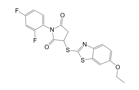 1-(2,4-difluorophenyl)-3-[(6-ethoxy-1,3-benzothiazol-2-yl)sulfanyl]-2,5-pyrrolidinedione