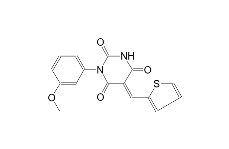 (5E)-1-(3-methoxyphenyl)-5-(2-thienylmethylene)-2,4,6(1H,3H,5H)-pyrimidinetrione