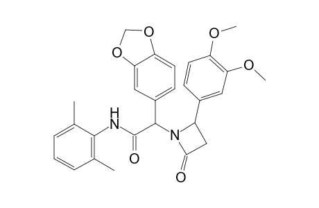 2-(1,3-Benzodioxol-5-yl)-2-[2-(3,4-dimethoxyphenyl)-4-oxo-1-azetidinyl]-N-(2,6-dimethylphenyl)acetamide