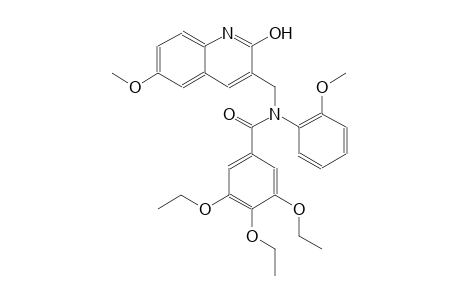3,4,5-triethoxy-N-[(2-hydroxy-6-methoxy-3-quinolinyl)methyl]-N-(2-methoxyphenyl)benzamide