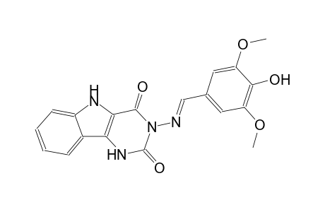 3-{[(E)-(4-hydroxy-3,5-dimethoxyphenyl)methylidene]amino}-1H-pyrimido[5,4-b]indole-2,4(3H,5H)-dione