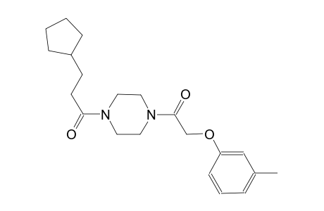 piperazine, 1-(3-cyclopentyl-1-oxopropyl)-4-[(3-methylphenoxy)acetyl]-
