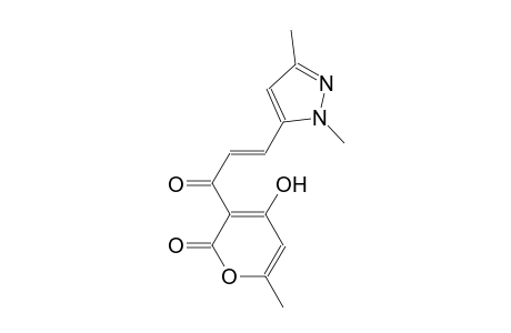 3-[(2E)-3-(1,3-dimethyl-1H-pyrazol-5-yl)-2-propenoyl]-4-hydroxy-6-methyl-2H-pyran-2-one