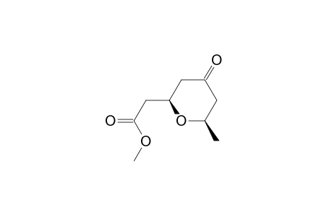2H-Pyran-2-acetic acid, tetrahydro-6-methyl-4-oxo-, methyl ester, cis-(.+-.)-