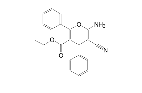 4H-pyran-3-carboxylic acid, 6-amino-5-cyano-4-(4-methylphenyl)-2-phenyl-, ethyl ester