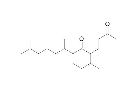 Cyclohexanone, 6-(1,5-dimethylhexyl)-3-methyl-2-(3-oxobutyl)-