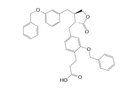 (+-)-(2R,3R)-2-[3-Benzyloxy-4-(2-carboxyethyl)benzyl]-3-(3'-benzyloxybenzyl)butyrolactone