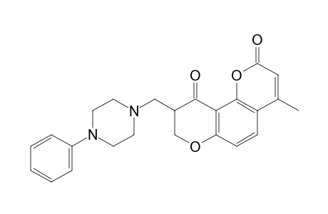 8,9-dihydro-4-methyl-9-[(4-phenyl-1-piperazinyl)methy]-2H, 10H-benzo[1,2-b.3,4-b']dipyran-2,10-dione