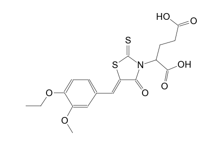 2-[(5Z)-5-(4-ethoxy-3-methoxybenzylidene)-4-oxo-2-thioxo-1,3-thiazolidin-3-yl]pentanedioic acid