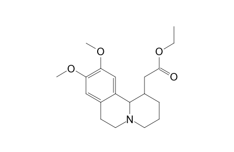 Ethyl 2-(9,10-dimethoxy-1,3,4,6,7,11b-hexahydro-2H-benzo(a)-quinolizin-1-yl)ethanoate