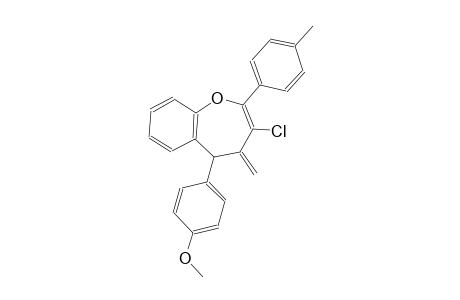 1-benzoxepin, 3-chloro-4,5-dihydro-5-(4-methoxyphenyl)-4-methylene-2-(4-methylphenyl)-
