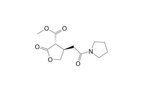 3-Furancarboxylic acid, tetrahydro-2-oxo-4-[2-oxo-2-(1-pyrrolidinyl)ethyl]-, methyl ester, trans-