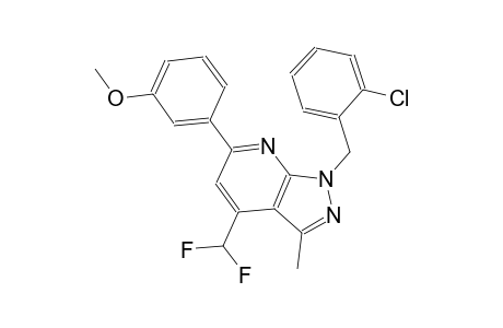 1H-pyrazolo[3,4-b]pyridine, 1-[(2-chlorophenyl)methyl]-4-(difluoromethyl)-6-(3-methoxyphenyl)-3-methyl-