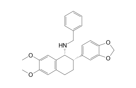 (+)-(1R,2S)-N-Benzyl-6,7-dimethoxy-2-(3,4-methylenedioxyphenyl)-1,2,3,4-tetrahydro-1-naphthylamine