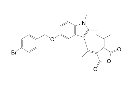 (E)-3-{1-[5-(4-Bromobenzyloxy)-1,2-dimethyl-1H-indol-3-yl]ethylidene}-4-(propan-2-ylidene)dihydrofuran-2,5-dione