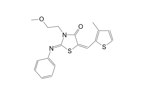 (2Z,5E)-3-(2-methoxyethyl)-5-[(3-methyl-2-thienyl)methylene]-2-(phenylimino)-1,3-thiazolidin-4-one