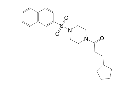 piperazine, 1-(3-cyclopentyl-1-oxopropyl)-4-(2-naphthalenylsulfonyl)-