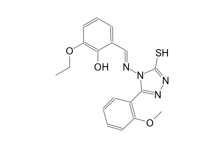 2-ethoxy-6-((E)-{[3-(2-methoxyphenyl)-5-sulfanyl-4H-1,2,4-triazol-4-yl]imino}methyl)phenol