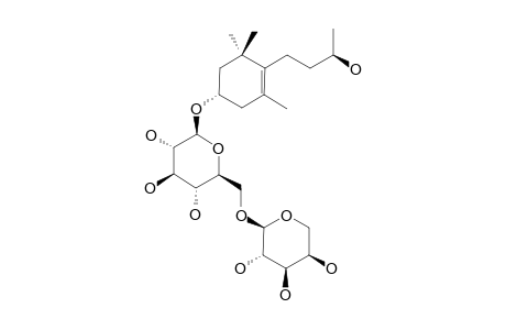 FOLIASALACIOSIDE-E1;(3S,9R)-3,9-DIHYDROXY-MEGASTIGMAN-5-EN-3-O-ALPHA-L-ARABINOPYRANOSYL-(1->6)-BETA-D-GLUCOPYRANOSIDE
