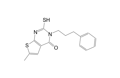 6-methyl-3-(3-phenylpropyl)-2-sulfanylthieno[2,3-d]pyrimidin-4(3H)-one