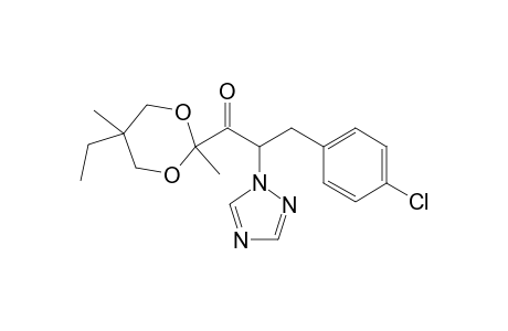 1-Propanone, 3-(4-chlorophenyl)-1-(5-ethyl-2,5-dimethyl-1,3-dioxan-2-yl)-2-(1H-1,2,4-triazol-1-yl)-