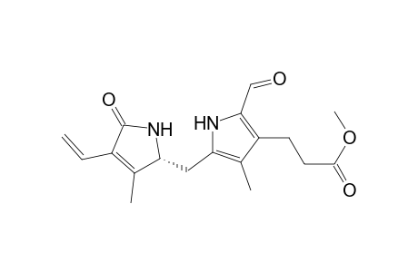 1H-Pyrrole-3-propanoic acid, 5-[(4-ethenyl-2,5-dihydro-3-methyl-5-oxo-1H-pyrrol-2-yl)methyl]-2-for myl-4-methyl-, methyl ester, (R)-