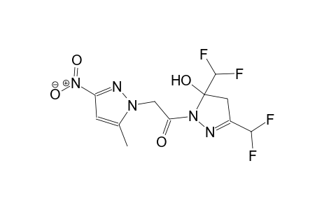 3,5-bis(difluoromethyl)-1-[(5-methyl-3-nitro-1H-pyrazol-1-yl)acetyl]-4,5-dihydro-1H-pyrazol-5-ol