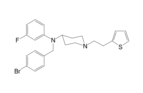 N-(4-Bromobenzyl)-N-(3-fluorophenyl)-1-[2-(thiophen-2-yl)ethyl]piperidin-4-amine