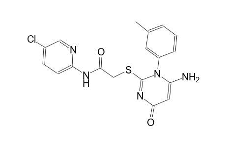 2-{[6-amino-1-(3-methylphenyl)-4-oxo-1,4-dihydro-2-pyrimidinyl]sulfanyl}-N-(5-chloro-2-pyridinyl)acetamide