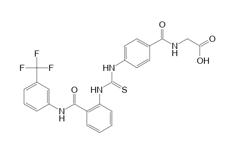 2-(4-(3-(2-(3-(trifluoromethyl)phenylcarbamoyl)phenyl)thioureido)benzamido)acetic acid