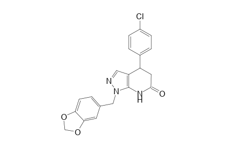 1-(2H-1,3-benzodioxol-5-ylmethyl)-4-(4-chlorophenyl)-1H,4H,5H,6H,7H-pyrazolo[3,4-b]pyridin-6-one