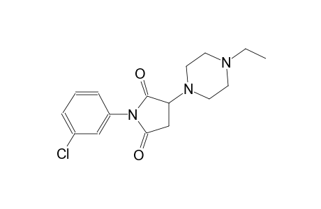 1-(3-chlorophenyl)-3-(4-ethyl-1-piperazinyl)-2,5-pyrrolidinedione