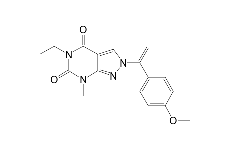 7-METHYL-5-ETHYL-2-PARA-METHOXYBENZYLVINYL-PYRAZOLO-[3,4-D]-PYRIMIDINE-4,6(5H,7H)-DIONE