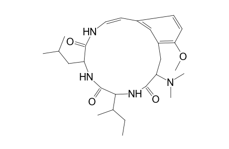 4,7,10-Triazabicyclo[12.3.1]octadeca-1(18),2,14,16-tetraene-5,8,11-trione, 12-(dimethylamino)-15-methoxy-9-(1-methylpropyl)-6-(2-methylpropyl)-