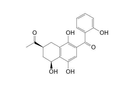 cis-3-Acetyl-6-(o-hydroxybenzoyl)-1,5,8-trihydroxytetralin