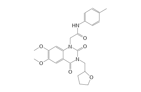 2-(6,7-dimethoxy-2,4-dioxo-3-(tetrahydro-2-furanylmethyl)-3,4-dihydro-1(2H)-quinazolinyl)-N-(4-methylphenyl)acetamide