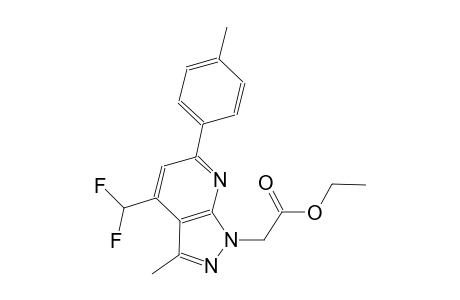 1H-pyrazolo[3,4-b]pyridine-1-acetic acid, 4-(difluoromethyl)-3-methyl-6-(4-methylphenyl)-, ethyl ester