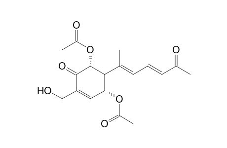 (4R,6R)-2-(Hydroxymethyl)-5-[1'-methyl-5'-oxohexa-1',3'-dienyl]-4,6-diacetoxy-cyclohex-2-en-1-one