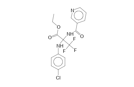 Ethyl 2-(4-chloroanilino)-3,3,3-trifluoro-2-[(3-pyridinylcarbonyl)amino]propanoate