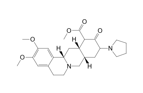 6H-Dibenzo[a,g]quinolizine-12-carboxylic acid, 5,8,8a,9,10,11,12,12a,13,13a-decahydro-2,3-dimethoxy-11-oxo-10-(1-pyrrolidinyl)-, methyl ester, [8aS-(8a.alpha.,12a.alpha.,13a.alpha.)]-