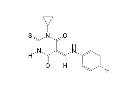 (5Z)-1-cyclopropyl-5-[(4-fluoroanilino)methylene]-2-thioxodihydro-4,6(1H,5H)-pyrimidinedione